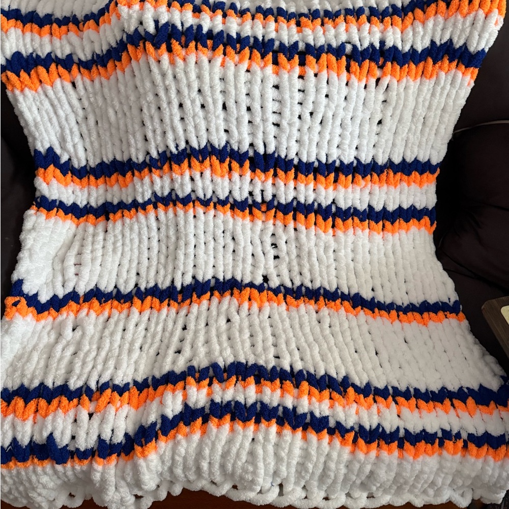Cozy Striped Knit Blanket